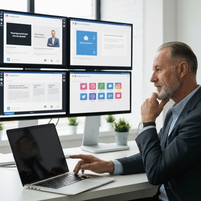 Person creating content for multiple platforms from one source