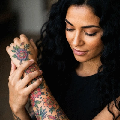 Close-up of a diverse group of hands holding smartphones and tablets, displaying various social media apps with network marketing content, symbolizing engagement and connection in MLM